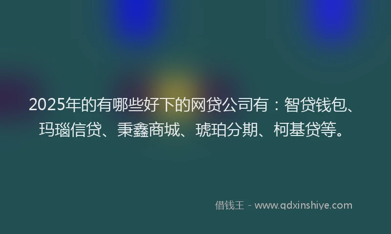 2025年的有哪些好下的网贷公司有：智贷钱包、玛瑙信贷、秉鑫商城、琥珀分期、柯基贷等。