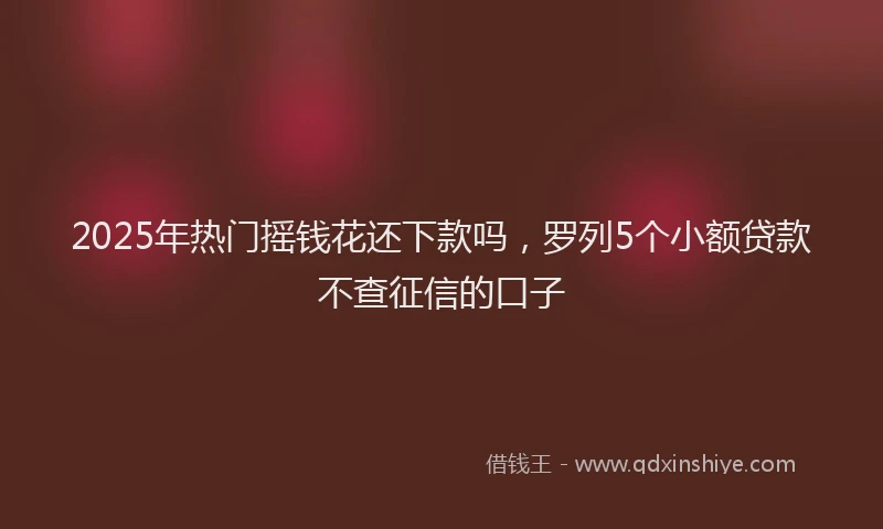 2025年热门摇钱花还下款吗，罗列5个小额贷款不查征信的口子