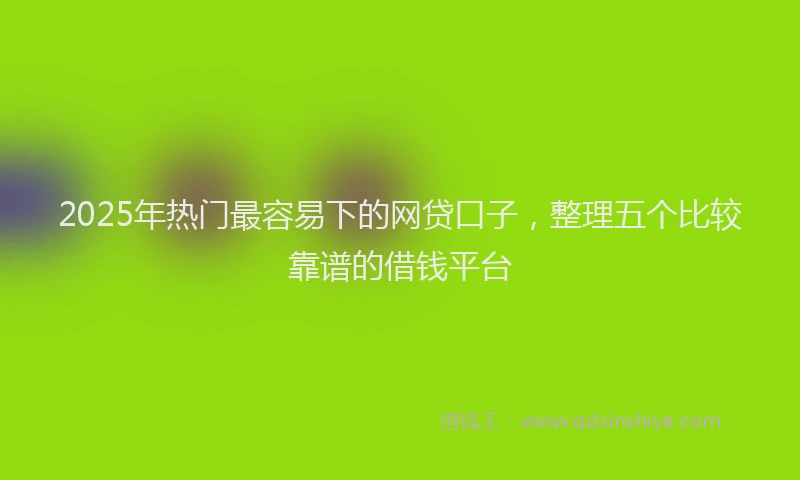 2025年热门最容易下的网贷口子，整理五个比较靠谱的借钱平台