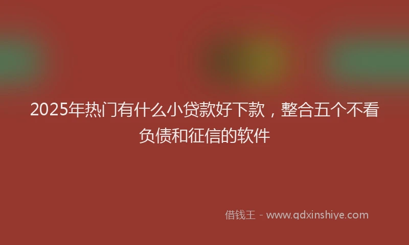 2025年热门有什么小贷款好下款，整合五个不看负债和征信的软件