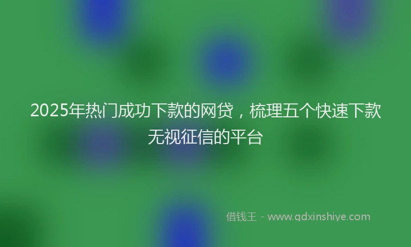 2025年热门成功下款的网贷，梳理五个快速下款无视征信的平台