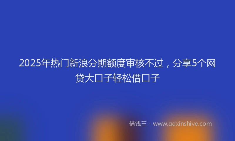 2025年热门新浪分期额度审核不过，分享5个网贷大口子轻松借口子