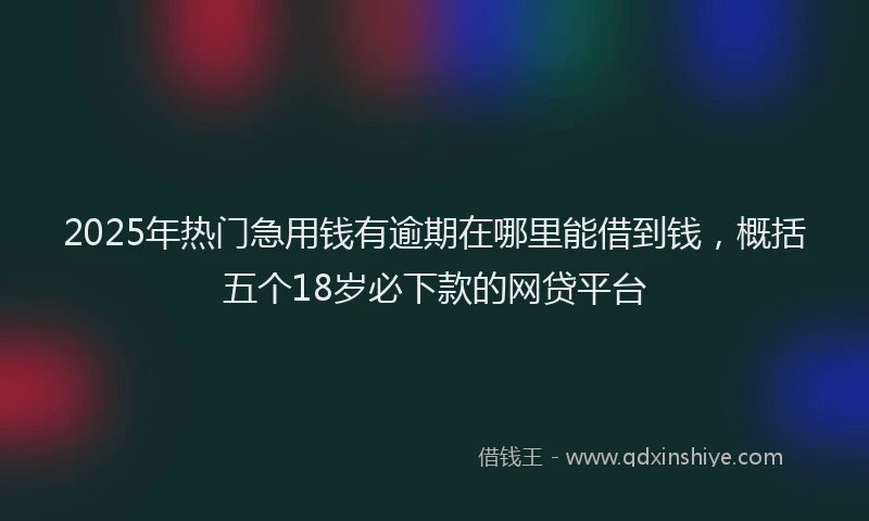 2025年热门急用钱有逾期在哪里能借到钱，概括五个18岁必下款的网贷平台