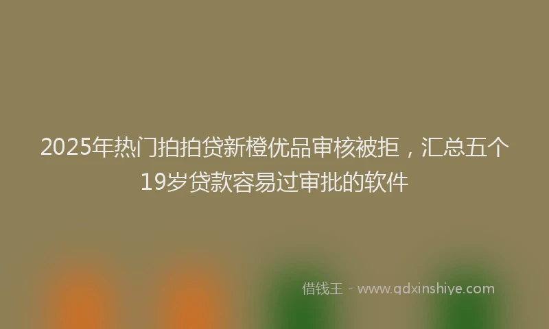 2025年热门拍拍贷新橙优品审核被拒，汇总五个19岁贷款容易过审批的软件