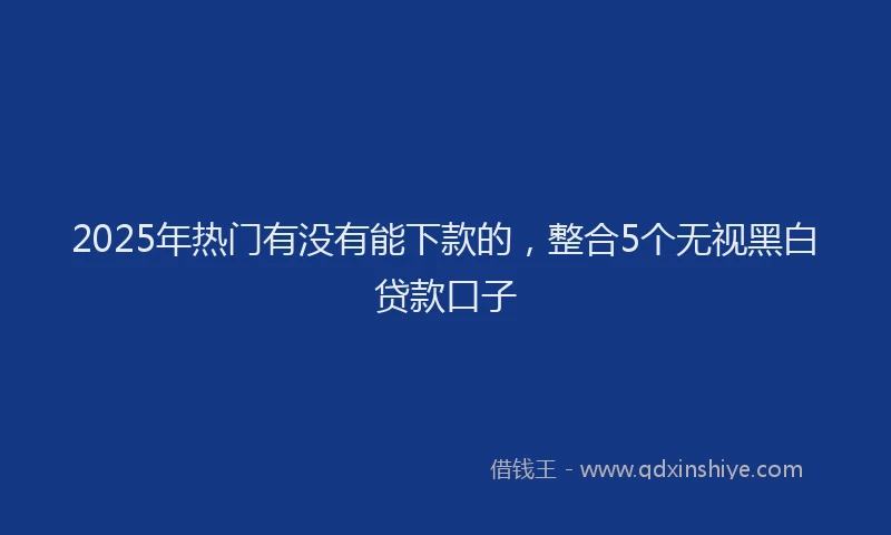 2025年热门有没有能下款的，整合5个无视黑白贷款口子