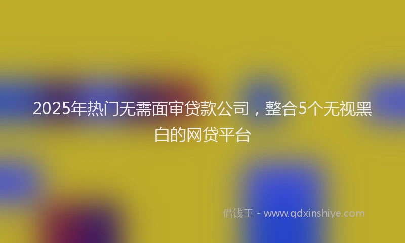 2025年热门无需面审贷款公司，整合5个无视黑白的网贷平台