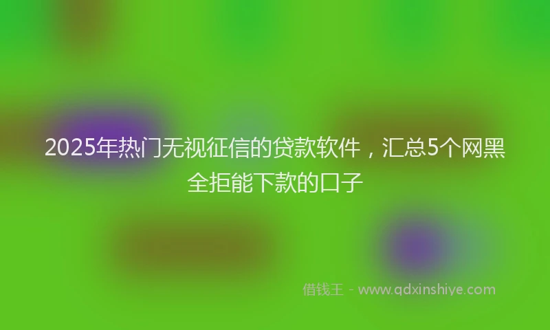 2025年热门无视征信的贷款软件，汇总5个网黑全拒能下款的口子