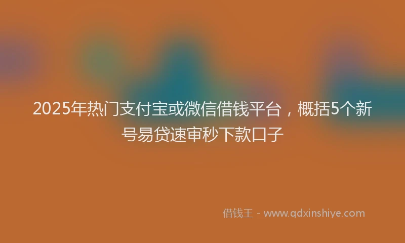 2025年热门支付宝或微信借钱平台，概括5个新号易贷速审秒下款口子