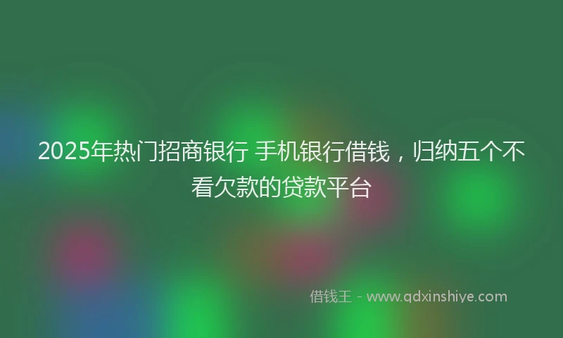 2025年热门招商银行 手机银行借钱，归纳五个不看欠款的贷款平台