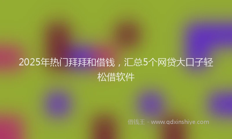 2025年热门拜拜和借钱，汇总5个网贷大口子轻松借软件