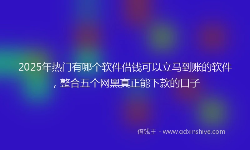2025年热门有哪个软件借钱可以立马到账的软件，整合五个网黑真正能下款的口子