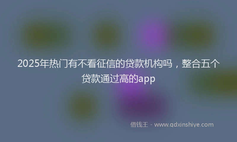 2025年热门有不看征信的贷款机构吗，整合五个贷款通过高的app