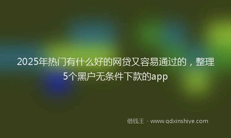 2025年热门有什么好的网贷又容易通过的，整理5个黑户无条件下款的app