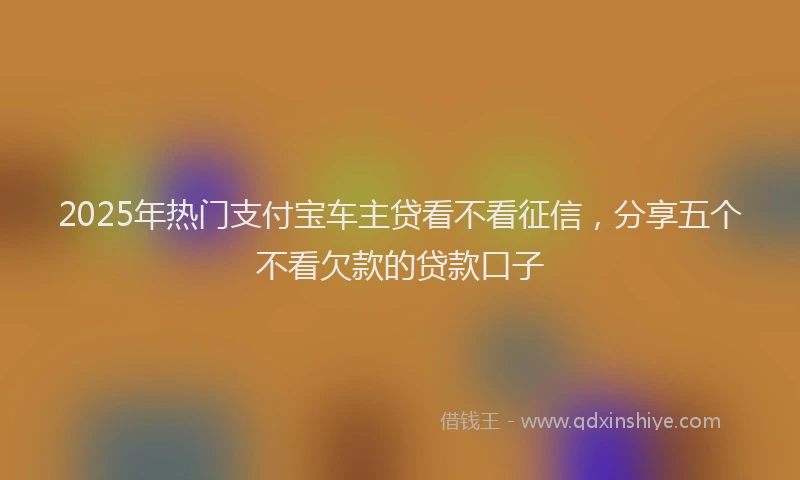 2025年热门支付宝车主贷看不看征信，分享五个不看欠款的贷款口子