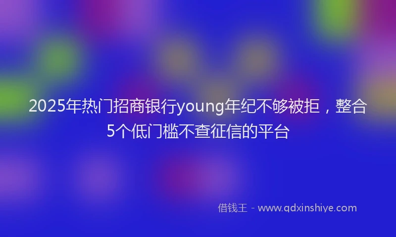 2025年热门招商银行young年纪不够被拒，整合5个低门槛不查征信的平台