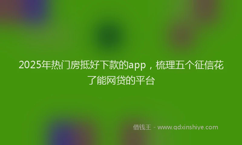 2025年热门房抵好下款的app，梳理五个征信花了能网贷的平台