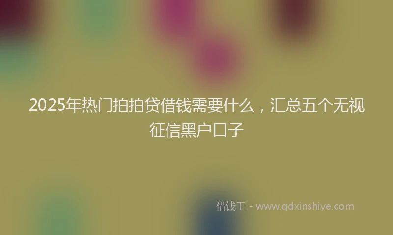 2025年热门拍拍贷借钱需要什么，汇总五个无视征信黑户口子