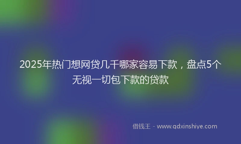 2025年热门想网贷几千哪家容易下款，盘点5个无视一切包下款的贷款