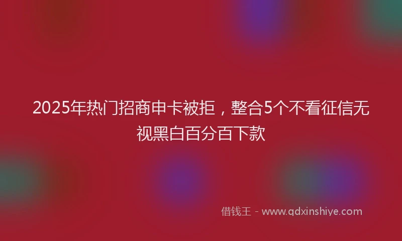 2025年热门招商申卡被拒，整合5个不看征信无视黑白百分百下款