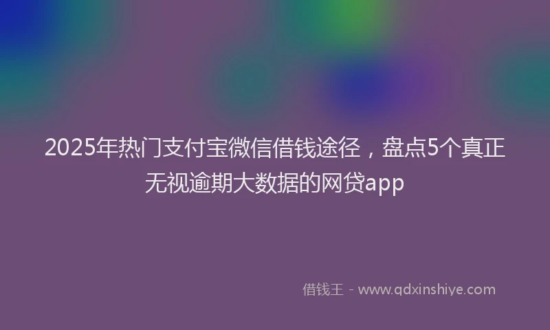 2025年热门支付宝微信借钱途径，盘点5个真正无视逾期大数据的网贷app