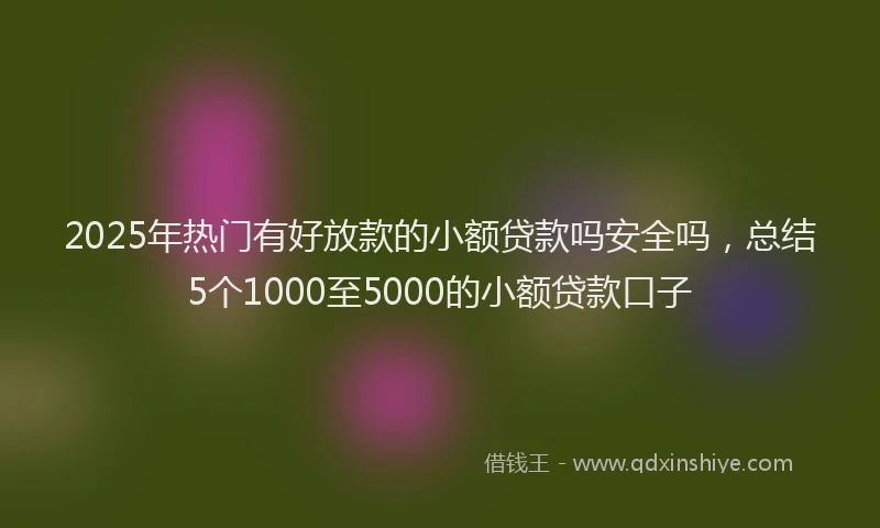 2025年热门有好放款的小额贷款吗安全吗，总结5个1000至5000的小额贷款口子