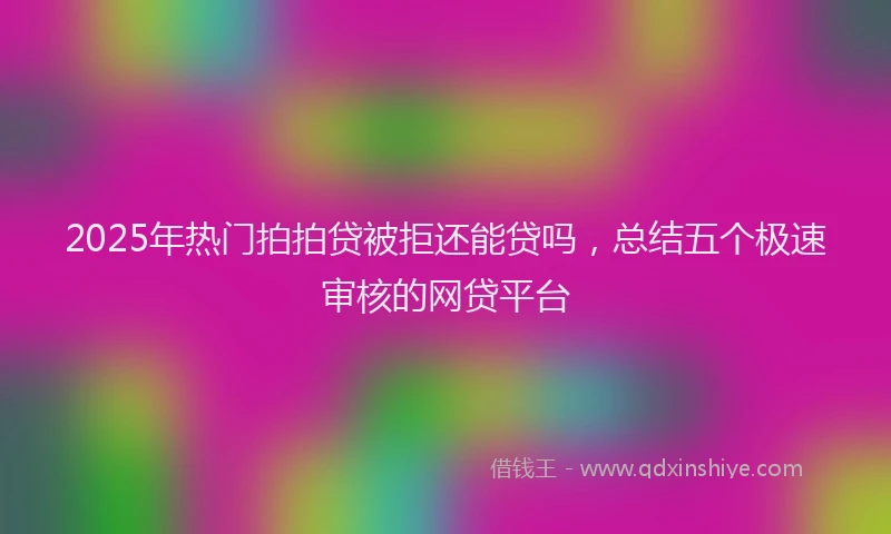 2025年热门拍拍贷被拒还能贷吗，总结五个极速审核的网贷平台