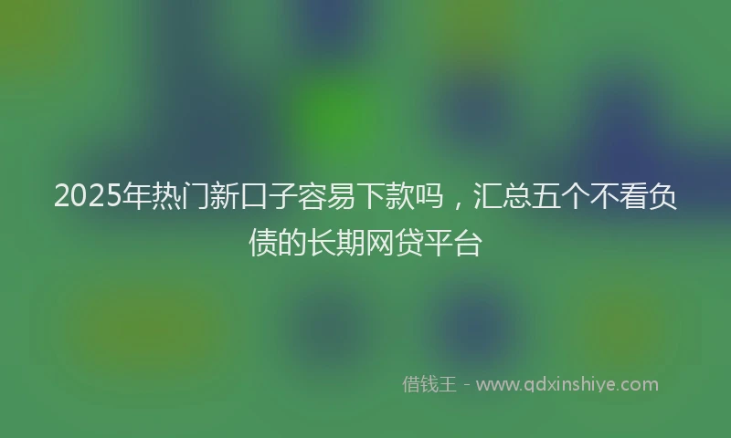 2025年热门新口子容易下款吗，汇总五个不看负债的长期网贷平台
