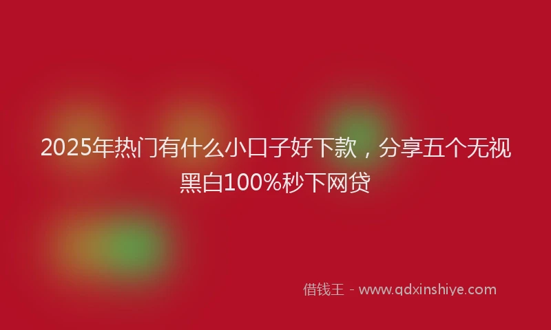 2025年热门有什么小口子好下款，分享五个无视黑白100%秒下网贷