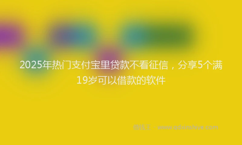 2025年热门支付宝里贷款不看征信，分享5个满19岁可以借款的软件