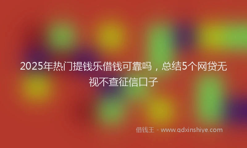 2025年热门提钱乐借钱可靠吗，总结5个网贷无视不查征信口子