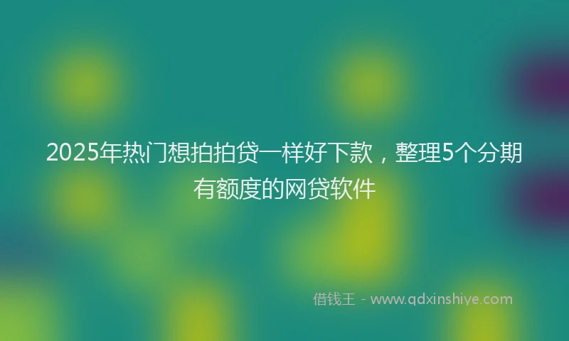 2025年热门想拍拍贷一样好下款，整理5个分期有额度的网贷软件