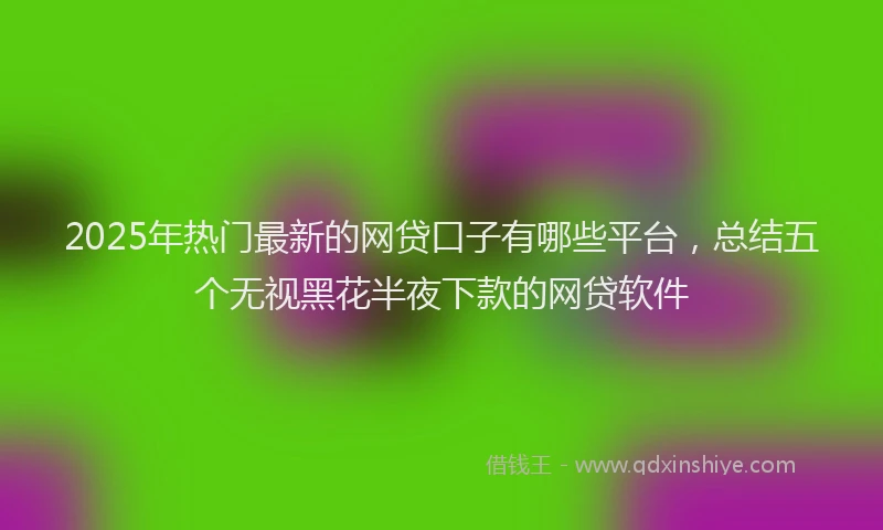 2025年热门最新的网贷口子有哪些平台，总结五个无视黑花半夜下款的网贷软件
