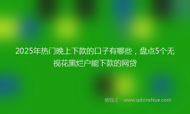 2025年热门晚上下款的口子有哪些，盘点5个无视花黑烂户能下款的网贷