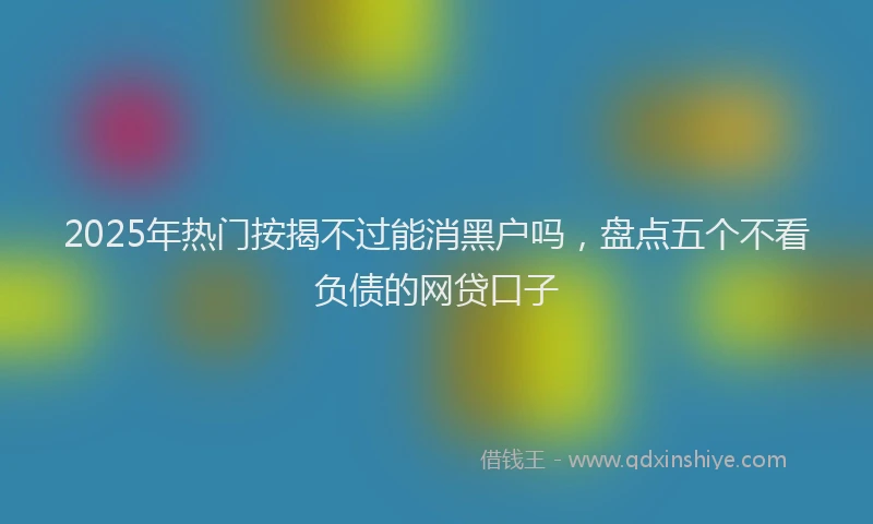2025年热门按揭不过能消黑户吗，盘点五个不看负债的网贷口子
