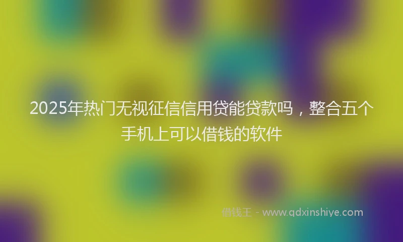 2025年热门无视征信信用贷能贷款吗，整合五个手机上可以借钱的软件