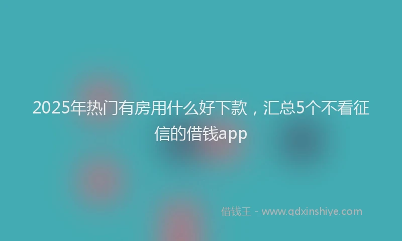 2025年热门有房用什么好下款，汇总5个不看征信的借钱app