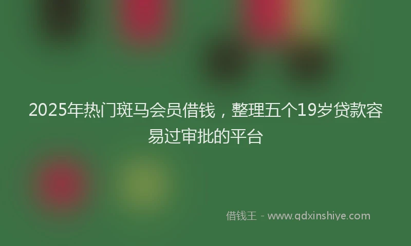 2025年热门斑马会员借钱，整理五个19岁贷款容易过审批的平台