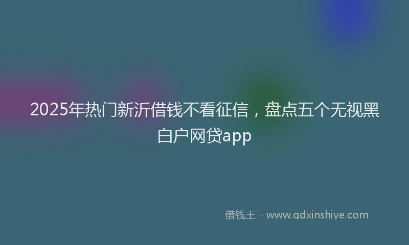 2025年热门新沂借钱不看征信，盘点五个无视黑白户网贷app