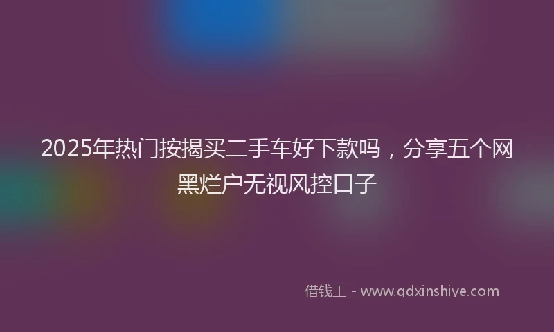 2025年热门按揭买二手车好下款吗，分享五个网黑烂户无视风控口子