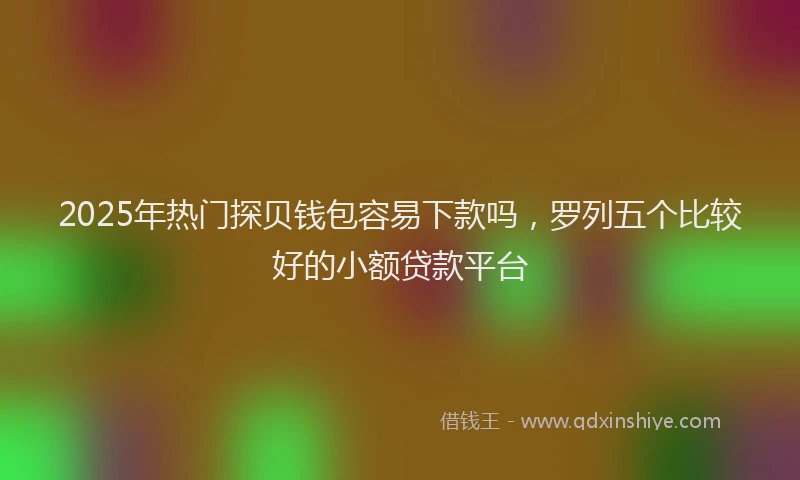 2025年热门探贝钱包容易下款吗，罗列五个比较好的小额贷款平台