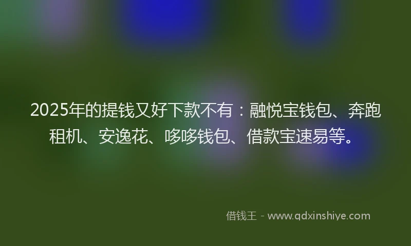 2025年的提钱又好下款不有：融悦宝钱包、奔跑租机、安逸花、哆哆钱包、借款宝速易等。