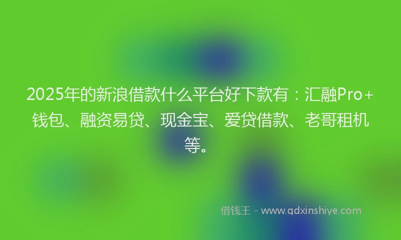 2025年的新浪借款什么平台好下款有：汇融Pro+钱包、融资易贷、现金宝、爱贷借款、老哥租机等。