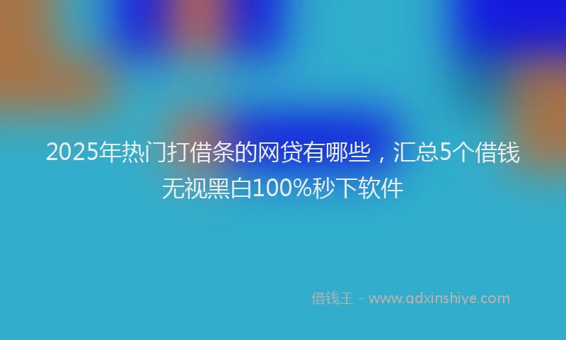 2025年热门打借条的网贷有哪些，汇总5个借钱无视黑白100%秒下软件