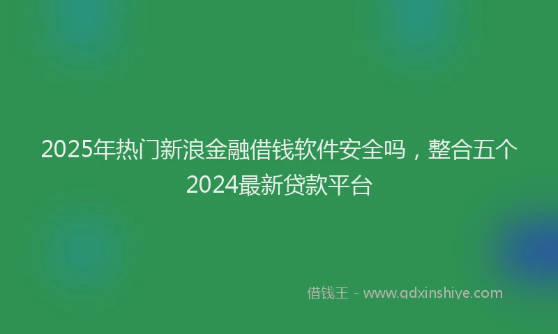 2025年热门新浪金融借钱软件安全吗，整合五个2024最新贷款平台