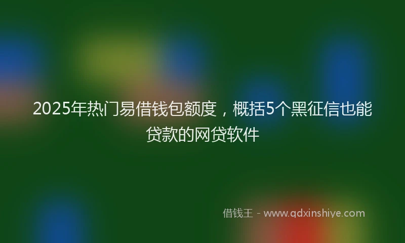 2025年热门易借钱包额度，概括5个黑征信也能贷款的网贷软件