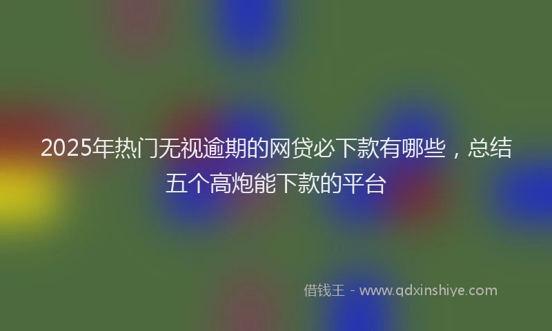 2025年热门无视逾期的网贷必下款有哪些，总结五个高炮能下款的平台