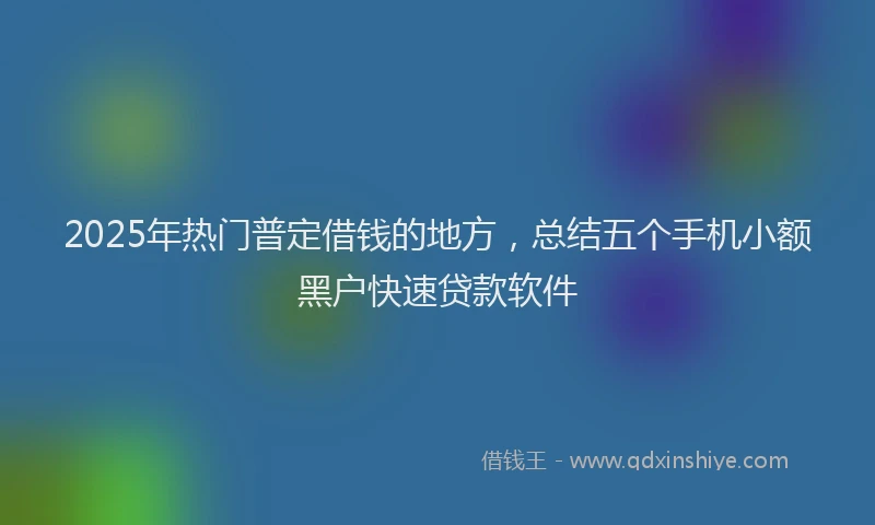 2025年热门普定借钱的地方，总结五个手机小额黑户快速贷款软件