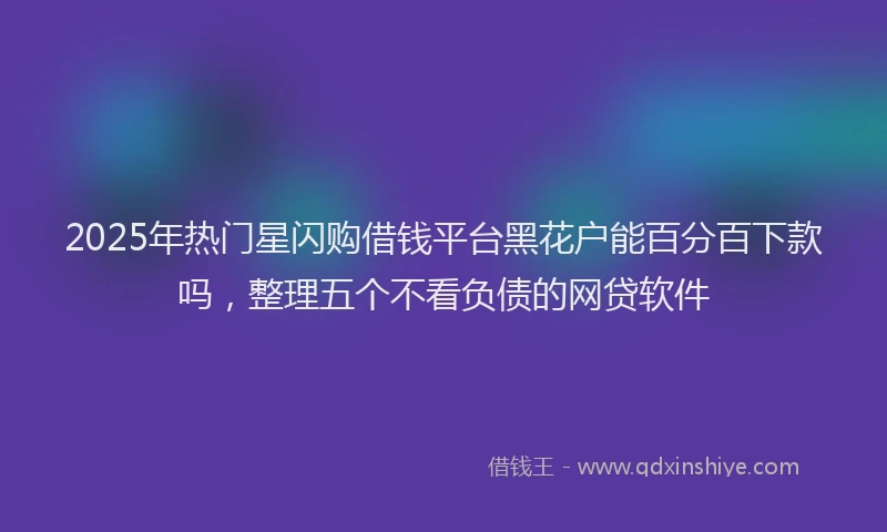 2025年热门星闪购借钱平台黑花户能百分百下款吗，整理五个不看负债的网贷软件