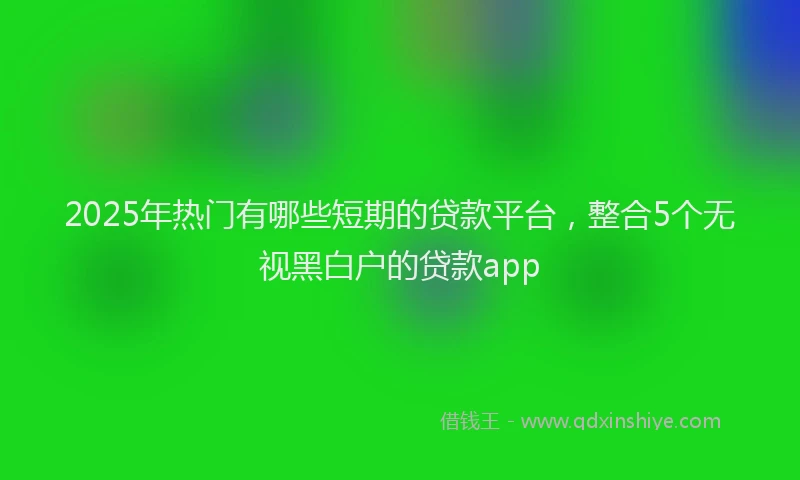 2025年热门有哪些短期的贷款平台，整合5个无视黑白户的贷款app