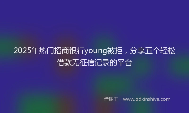 2025年热门招商银行young被拒，分享五个轻松借款无征信记录的平台